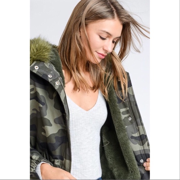 🌺🆕5⭐️Best Seller Camo Fur Lined Parka - Picture 6 of 7